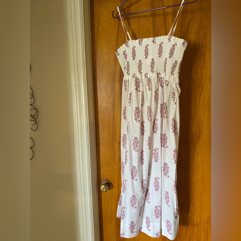 JCrew Smocked Cotton Poplin Dress